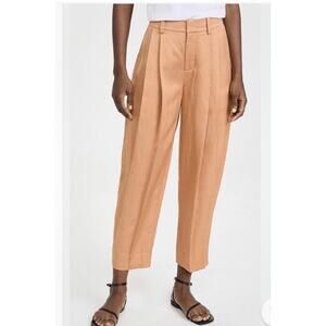 Vince Pleated Front Tapered Pants Nectarine Orange Size 14 Career Office